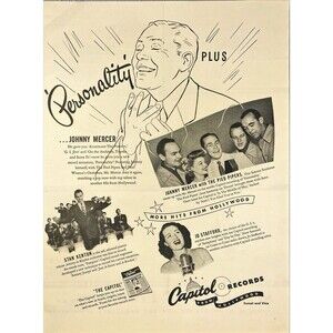 Capitol Records from Hollywood features "Personality Plus" Vintage Print Ad 1946